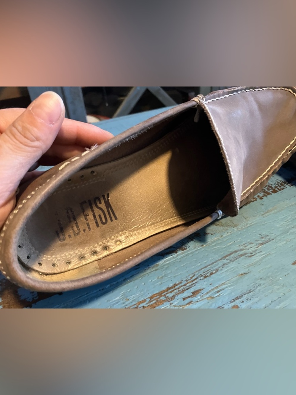 J.D. FISK Men's Soft Brown Leather Slip-On Loafers - Picture 10 of 16